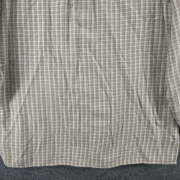 Orvis Men's Button Up Shirt Long Sleeve Tan L Checkered Cotton - Picture 7 of 12
